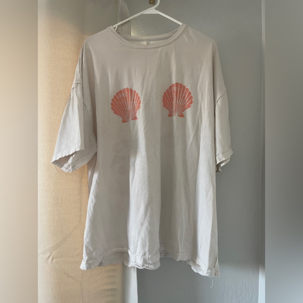 Free People Shell Tee Ivory Combo | 100% Cotton - Picture 2 of 4